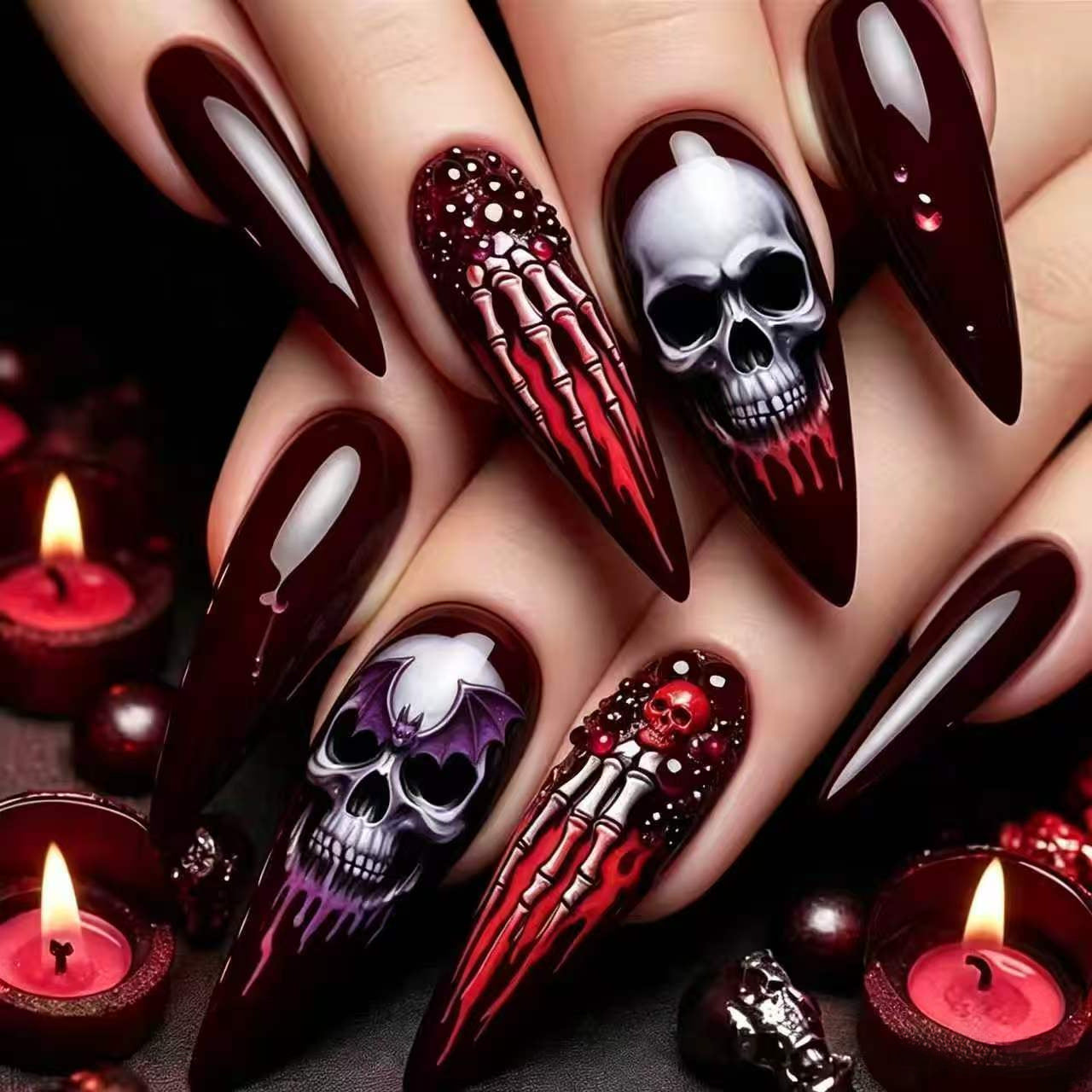 Künstlerische Gothische Schädel Nagelkunst Tipps Brehn