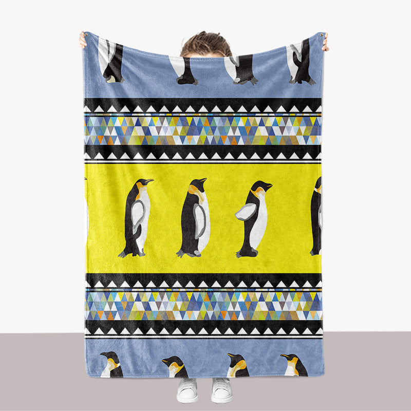Pinguin-Themen-Plüsch-Wurfdecke