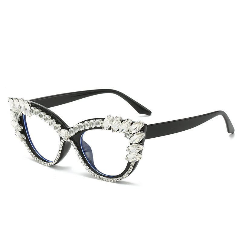 Damen Glamouröse Cat-Eye Sonnenbrille mit Kristallverzierung Brehn