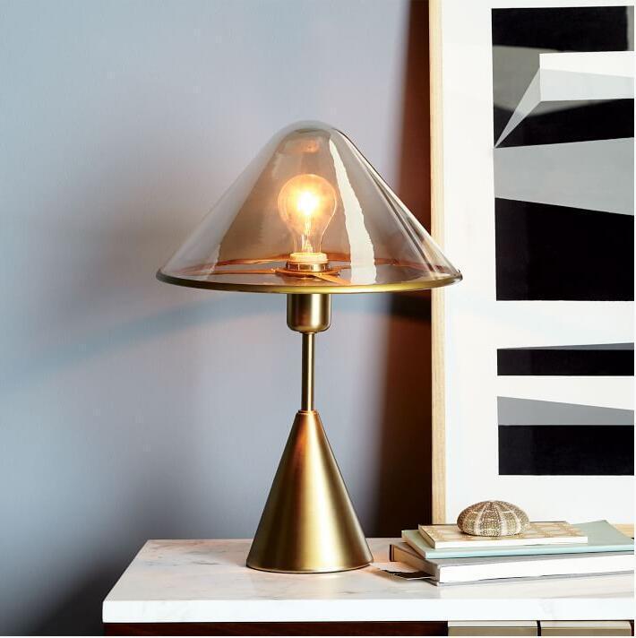 Moderne Glas- und Metall-Tischlampe