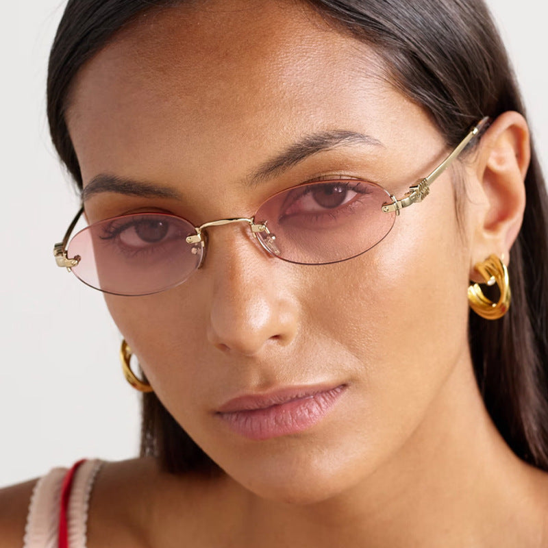 Damen modische Sonnenbrille mit ovalem Rahmen und edlen Akzenten Brehn