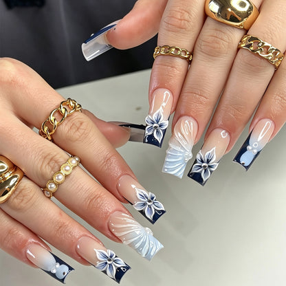 Premium Floral Design Press-On Nails Brehn