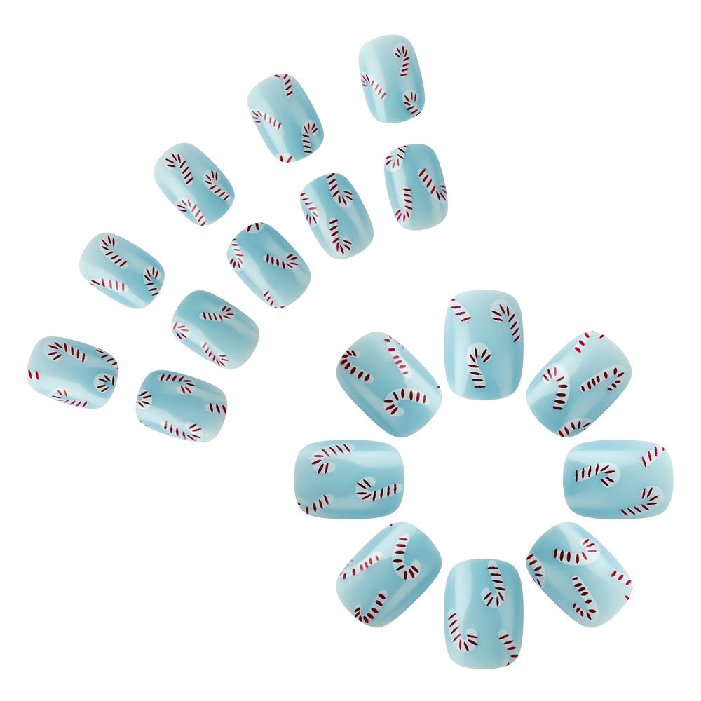 Candy Cane Thematisierte Press-On Nagelkunst Brehn