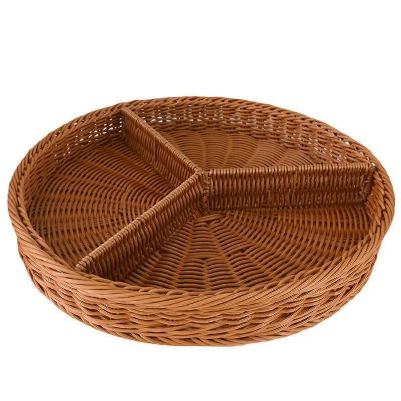 Artisan Woven Round Storage Tray Brehn
