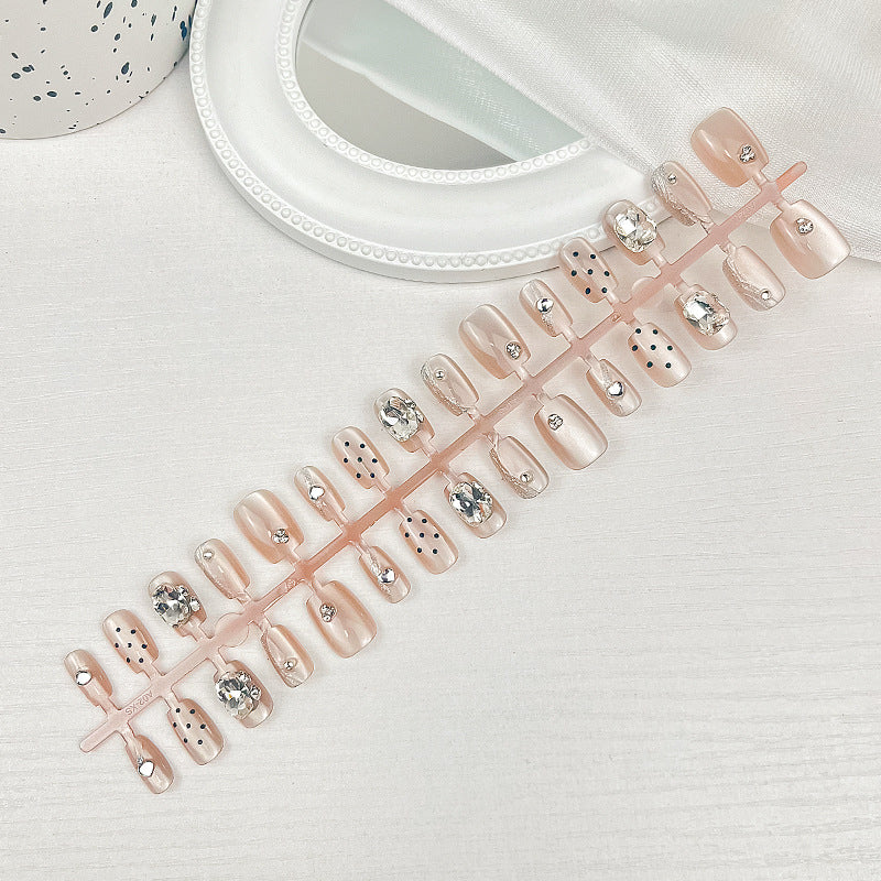 Premium Strass dekoriertes Press-On Nail Set Brehn