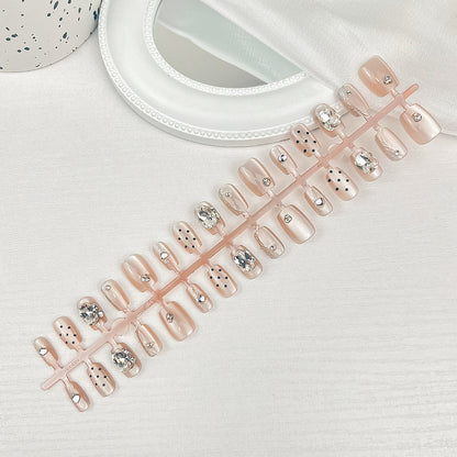 Premium Strass dekoriertes Press-On Nail Set Brehn