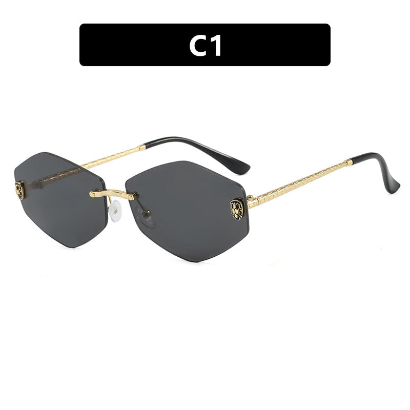 Damen geometrische Sonnenbrille im modernen Design mit elegantem Metallrahmen Brehn
