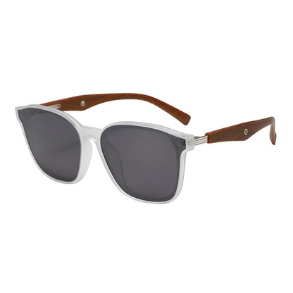 Damen stilvolle oversized Sonnenbrille mit hölzernen Akzenten Brehn