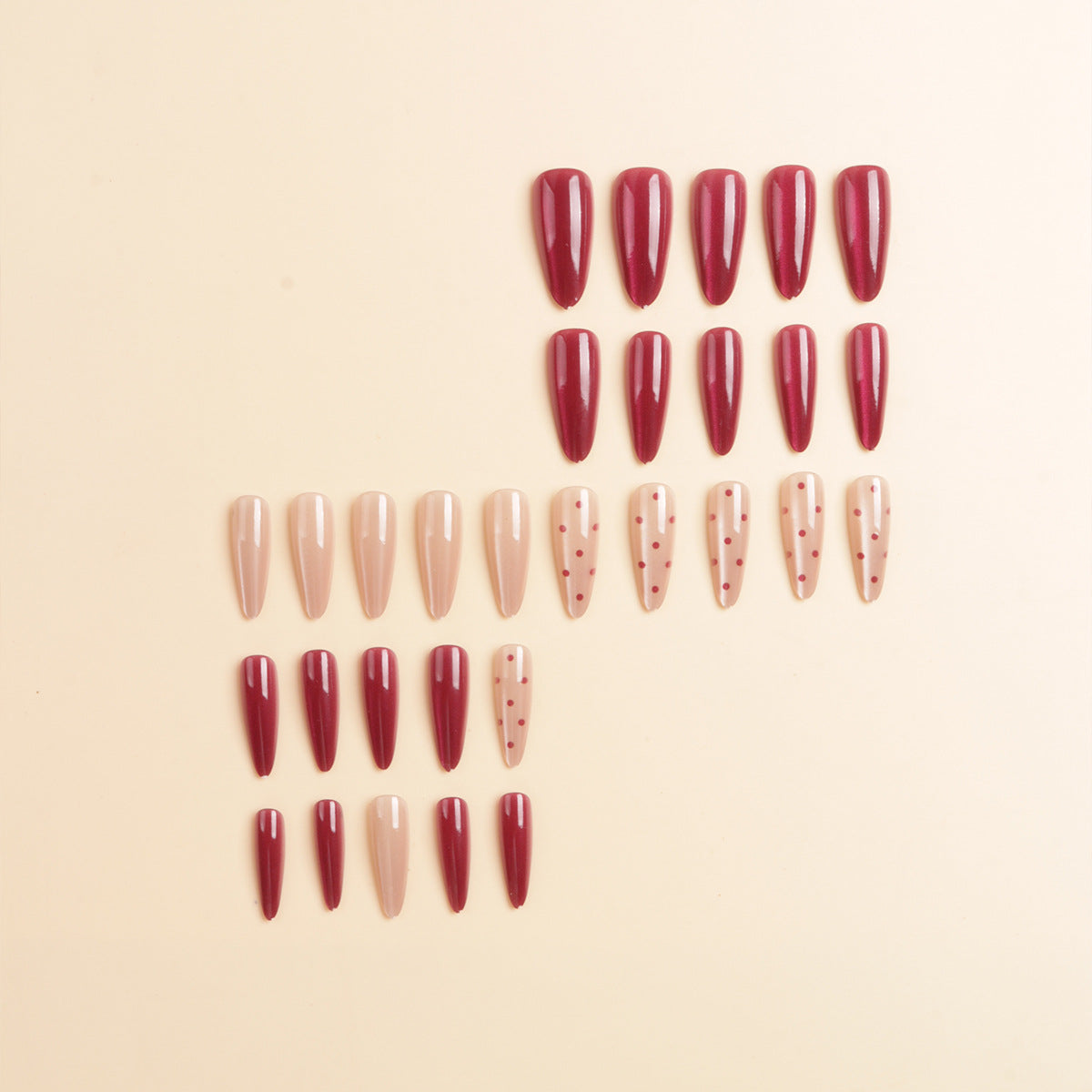 Premium Dekorative Stiletto Press-On Nagel Set Brehn