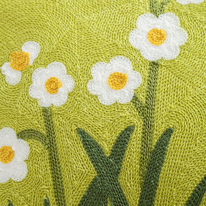 Damen Dekorative Kissenhülle mit feiner Blumenstickerei Brehn