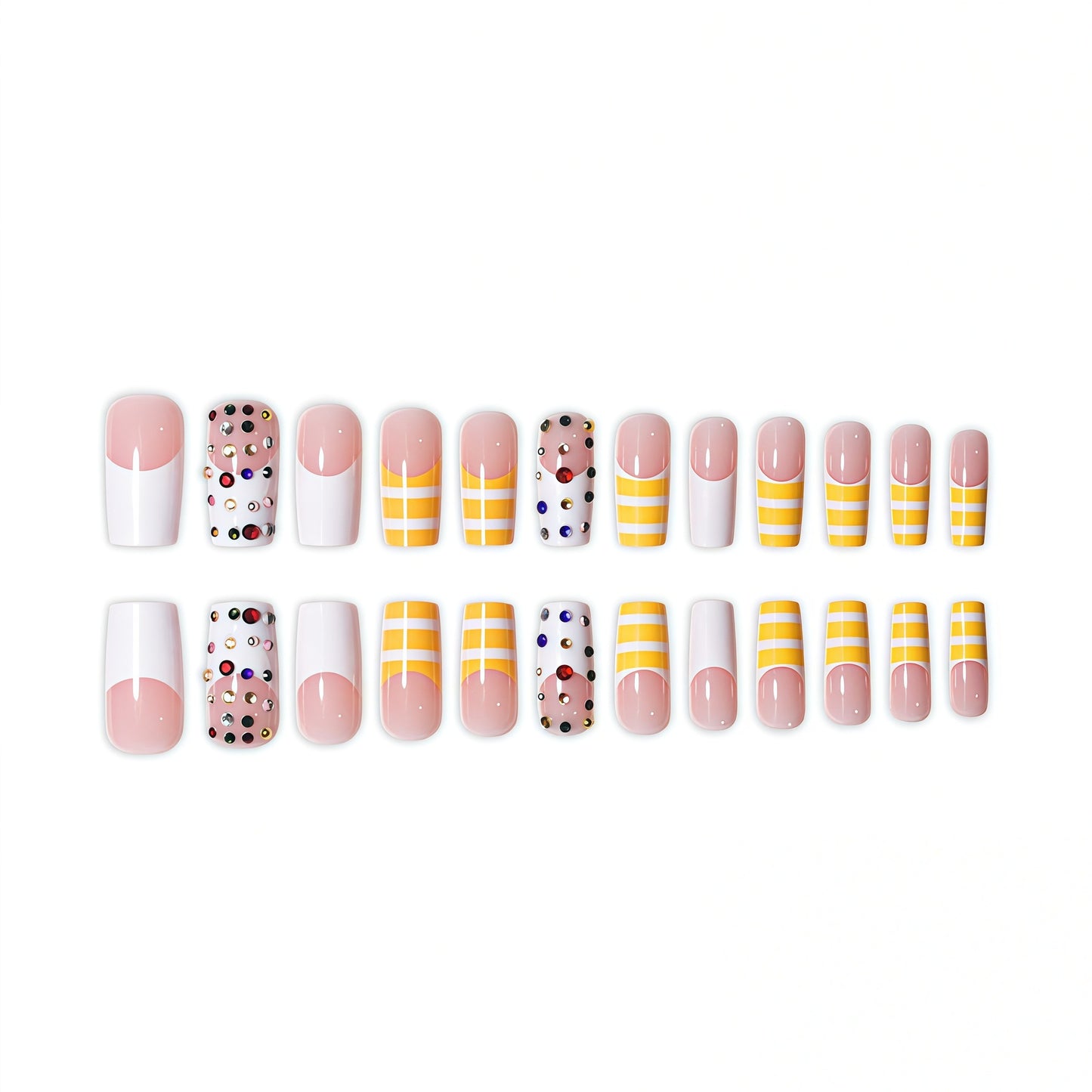 Dekoratives langes Press-On-Nagelset Brehn
