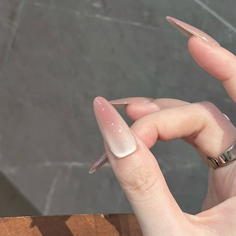 Stiletto Spitze Press-On Nagelset mit Ombre- und Glitzerakzenten Brehn