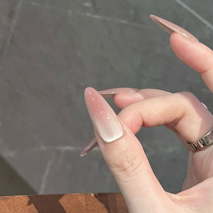 Stiletto Spitze Press-On Nagelset mit Ombre- und Glitzerakzenten Brehn