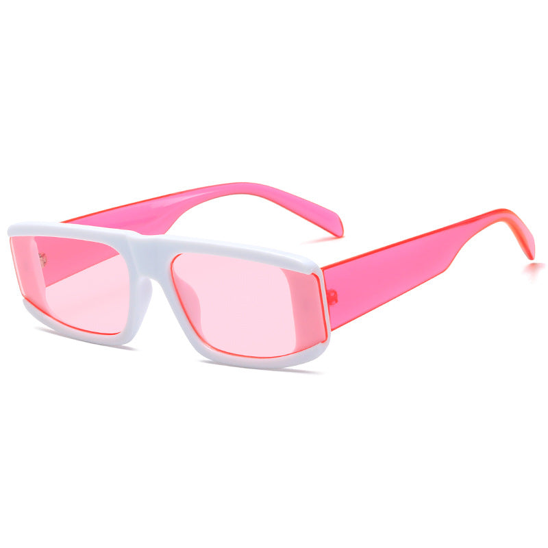 Damen modische Sonnenbrille mit futuristischem Design und transparenten Rahmen Brehn