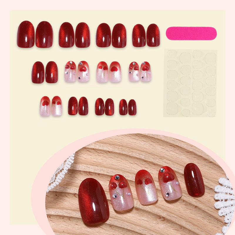 Glitzerndes dekoratives Press-On-Nagelset Brehn