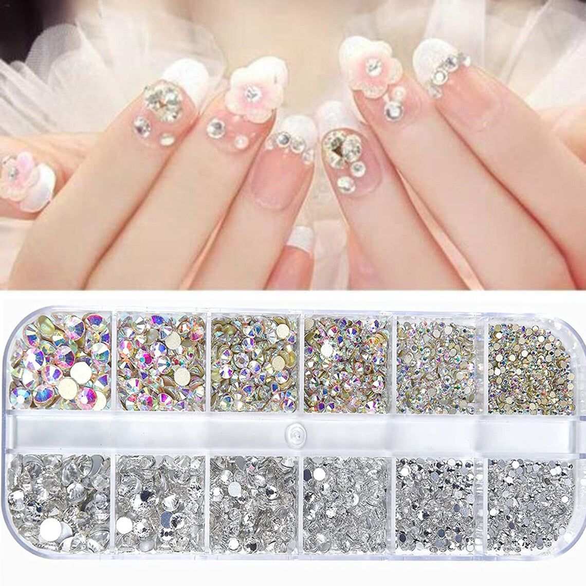 Dekoratives Nagelkunst Strass Kit
