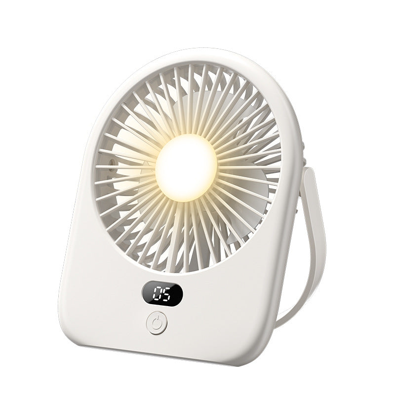Unisex wiederaufladbarer LED Schreibtischventilator mit digitaler Anzeige Brehn