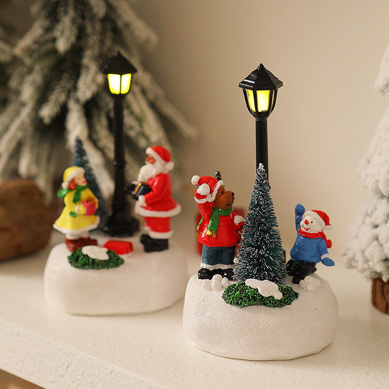 Beleuchtete Weihnachtsfigur mit Weihnachtsbaum Brehn