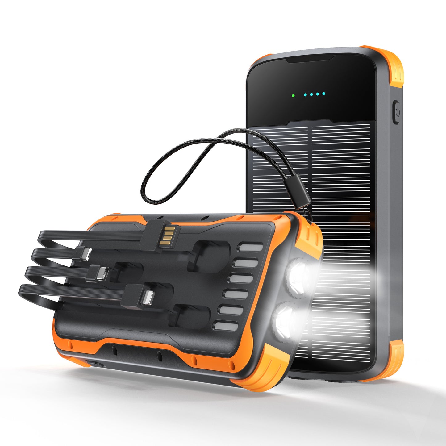 Multifunktionale Solar Powerbank mit Integrierter Led-Lampe und Mehreren Anschlüssen Brehn