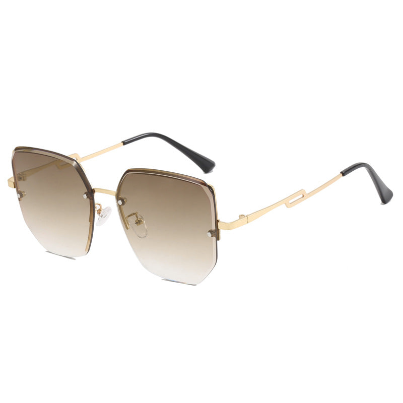 Damen geometrische Designer-Sonnenbrille mit verspiegelten Gläsern Brehn