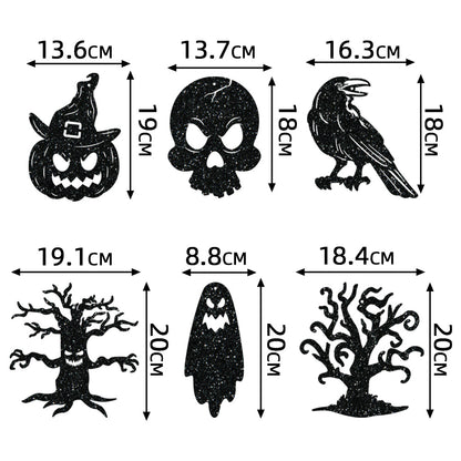 Mehrteiliges Hängendes Halloween-Deko-Set aus Glitzer-Silhouetten