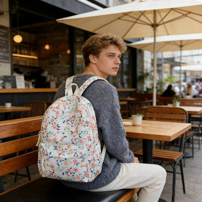 Blumenmuster Mehrfach-Taschen Rucksack