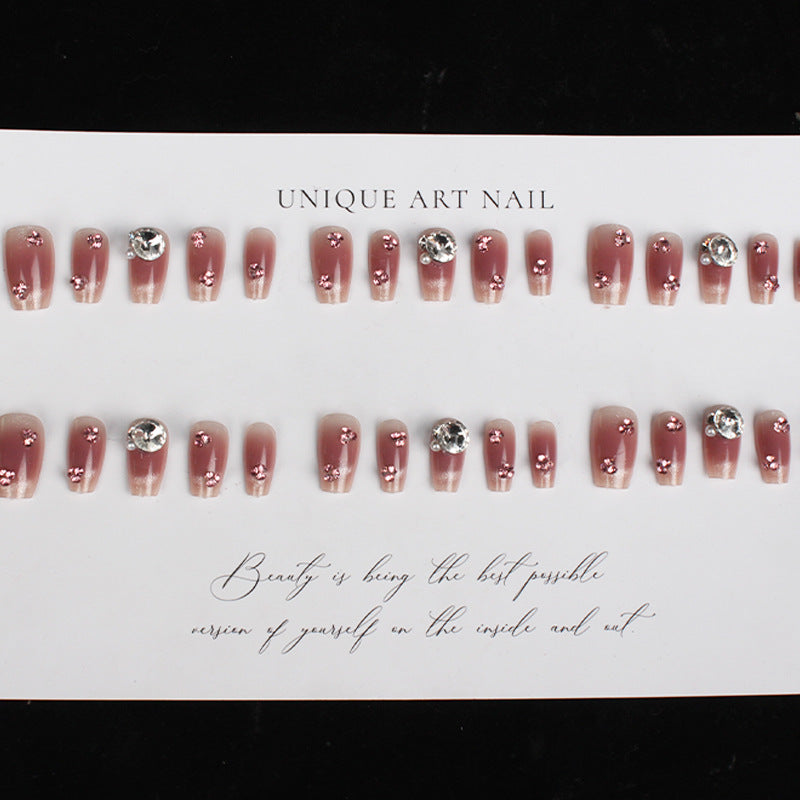 Rhinestone-verziertes Press-On-Nagelkunst-Set Brehn