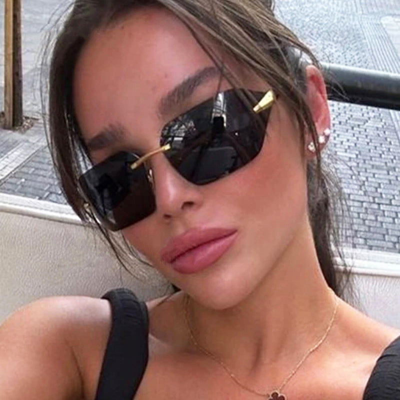 Damen geometrische Sonnenbrille mit elegantem Metallrahmen und polarisierten Gläsern Brehn