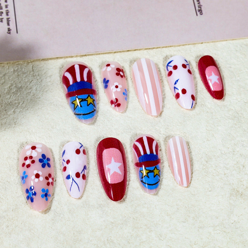 Kunstnagelset mit kreativen Blumen- und Sterndesigns Brehn