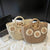 Handtasche Aus Naturmaterial mit Floralen Akzenten Brehn