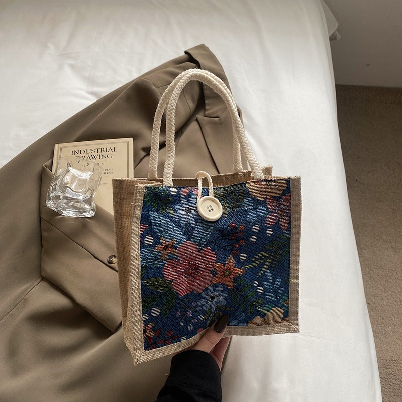 Blumenverzierte Mini-Tote-Bag