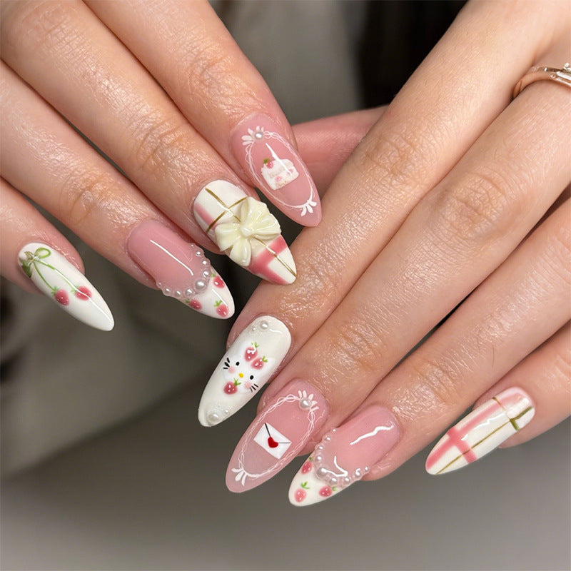 Künstlerisches Dekoratives Press-On Nagelset Brehn
