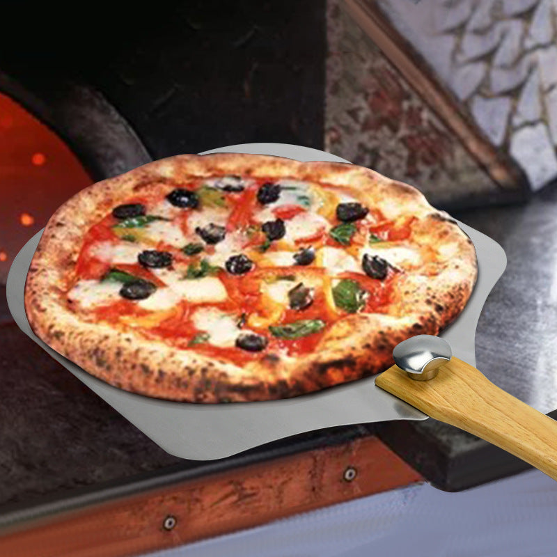 perforierte Edelstahl-Pizzaschaufel mit ergonomischem Holzgriff Brehn