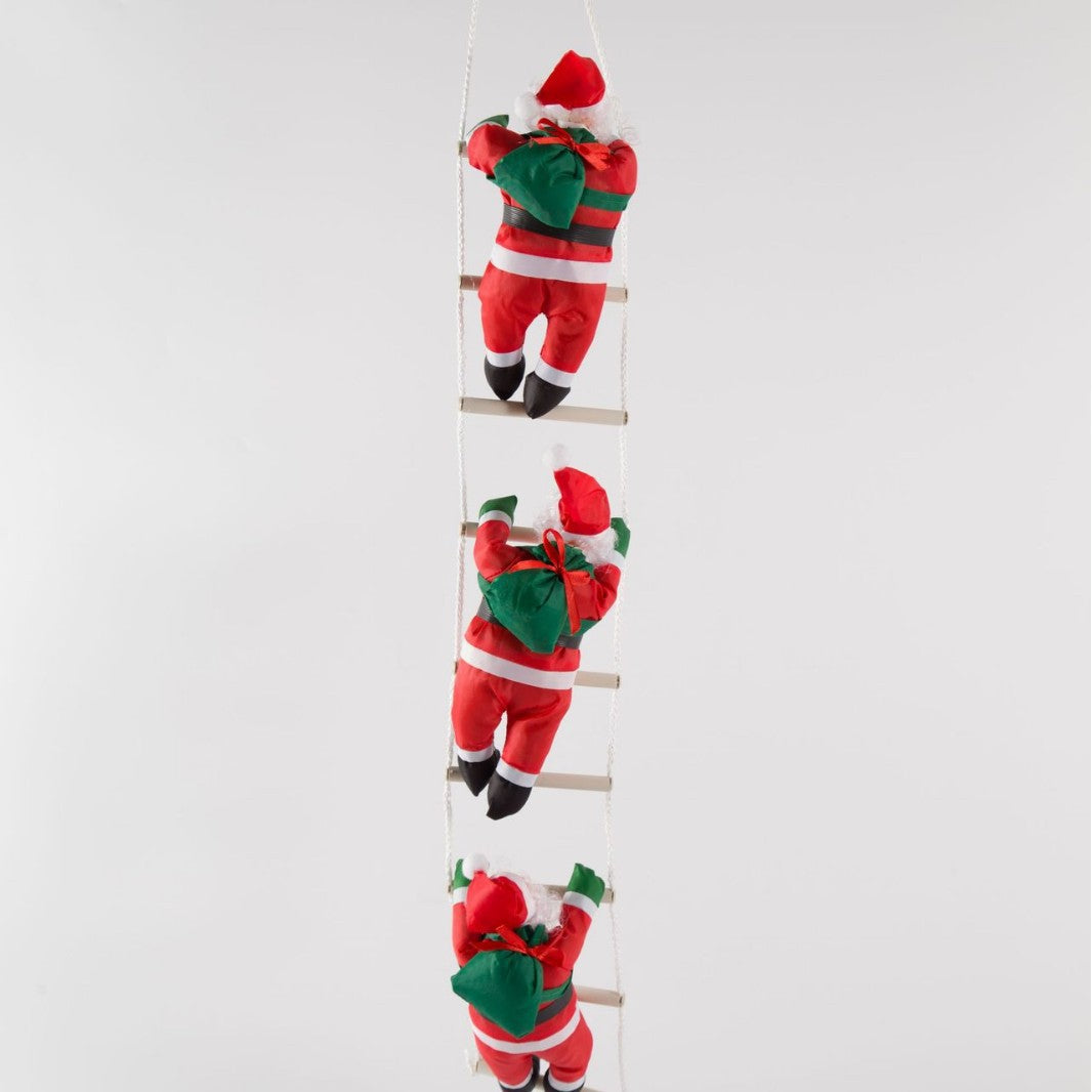 Dekorative Weihnachtsmann Figur auf Leiter