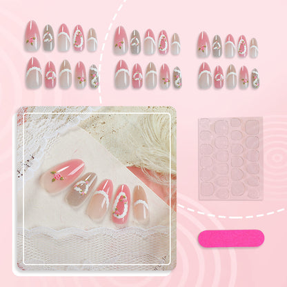 Künstlerisches Floral Design Press-On Nagelset Brehn