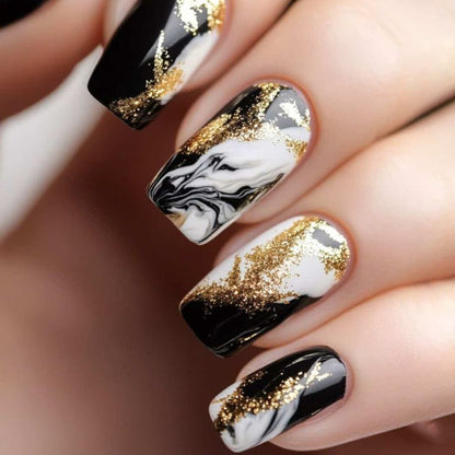 Elegante Marmor-Effekt Nagelkunst Verlängerungen Brehn
