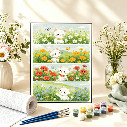 Verspieltes florales Katzenmalset Brehn