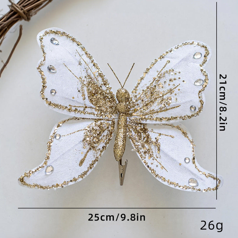 Elegante Schmetterlings-Haarclips mit Glitzer und Strass Brehn