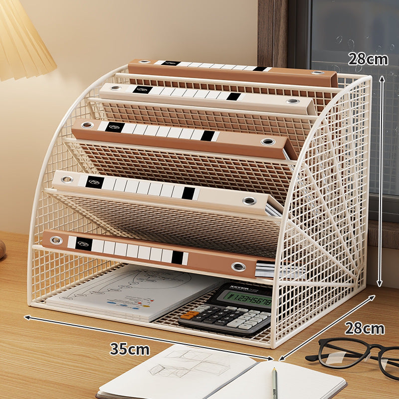 Schräger Vierstufiger Mesh Desktop Dokumenten- und Ordner-Organizer