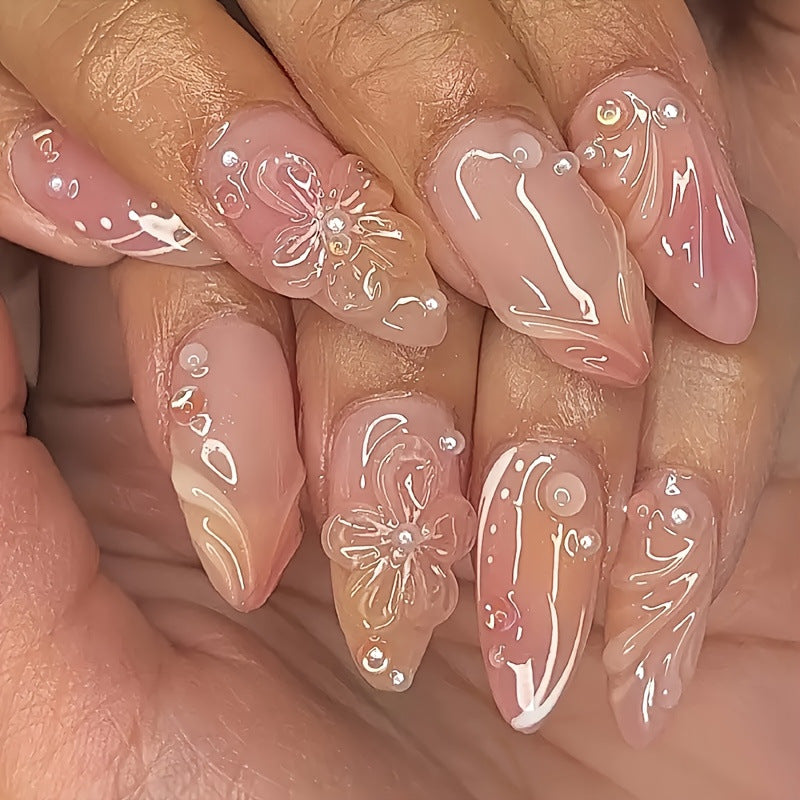 Florale Themen Press-On Nagelkunst Brehn