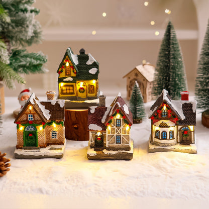 Dekoratives Weihnachtsdorf mit Lichtern Brehn