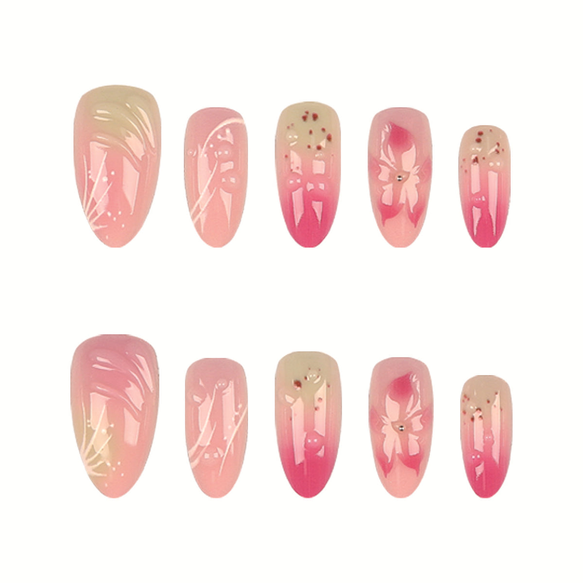 Blumenmuster Press-On Nagelspitzen