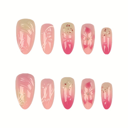 Blumenmuster Press-On Nagelspitzen