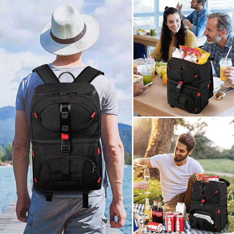 Isolierte Lebensmittel- und Getränkewanne Rucksack Kühler Brehn