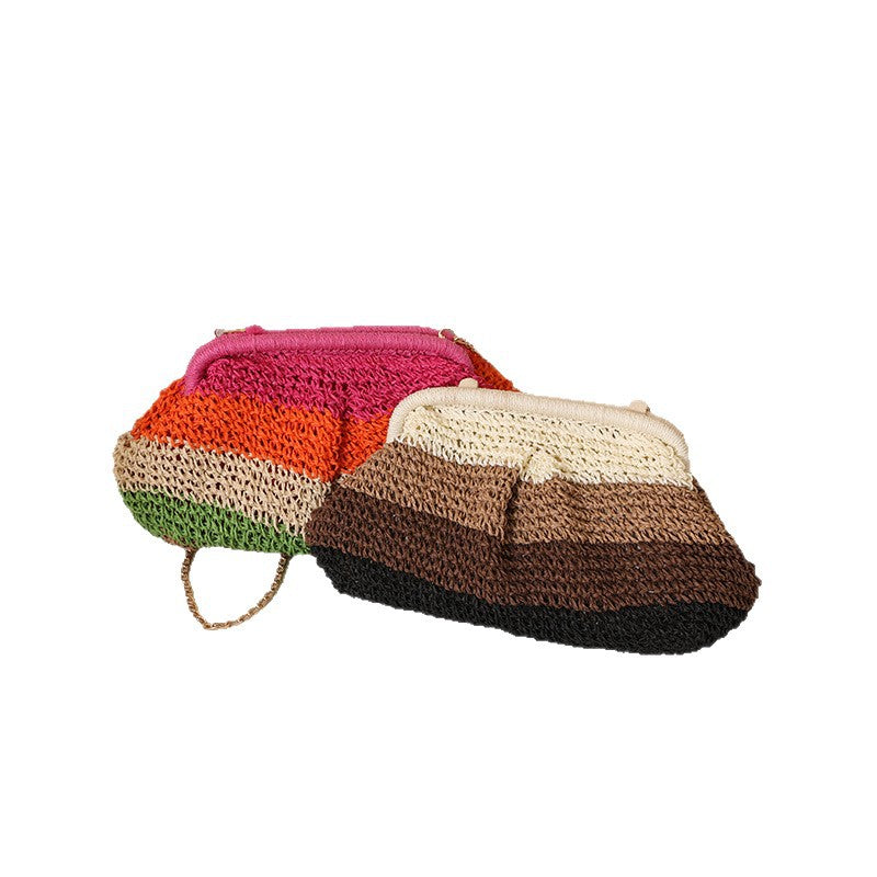 Damen Handgefertigte Clutch-Tasche mit hochwertigem Makramee Brehn