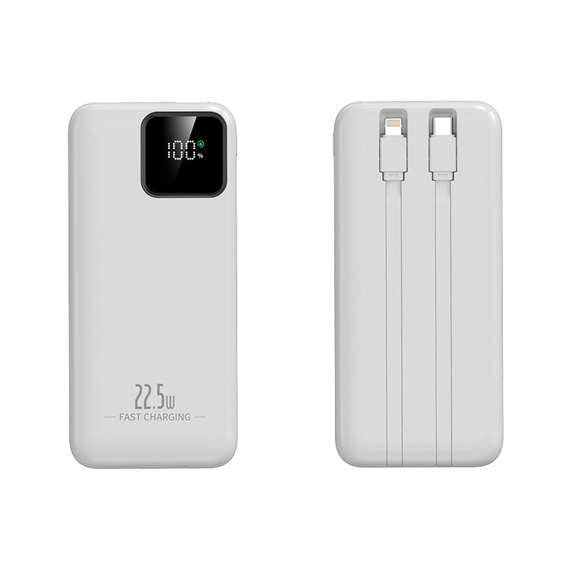 Powerbank mit Integrierten Ladekabeln und Digitaler Ladeanzeige Brehn