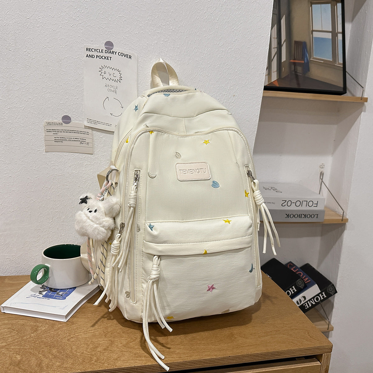 Stylischer Bestickter täglicher Rucksack Brehn