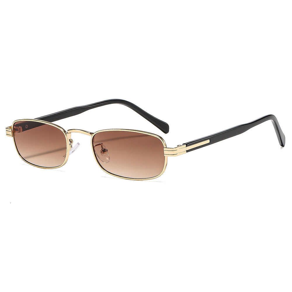 Damen modische Sonnenbrille mit stilvollem Metallrahmen und orangefarbenen Gläsern Brehn