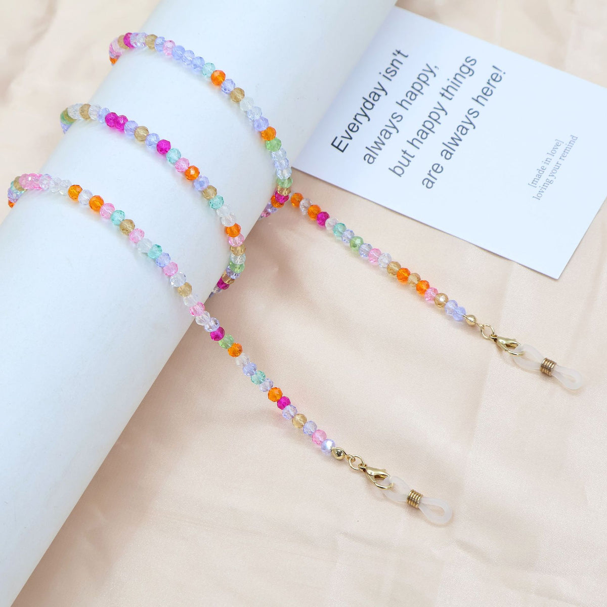 Farbenfrohe Perlen Brillenhalter Kette Brehn