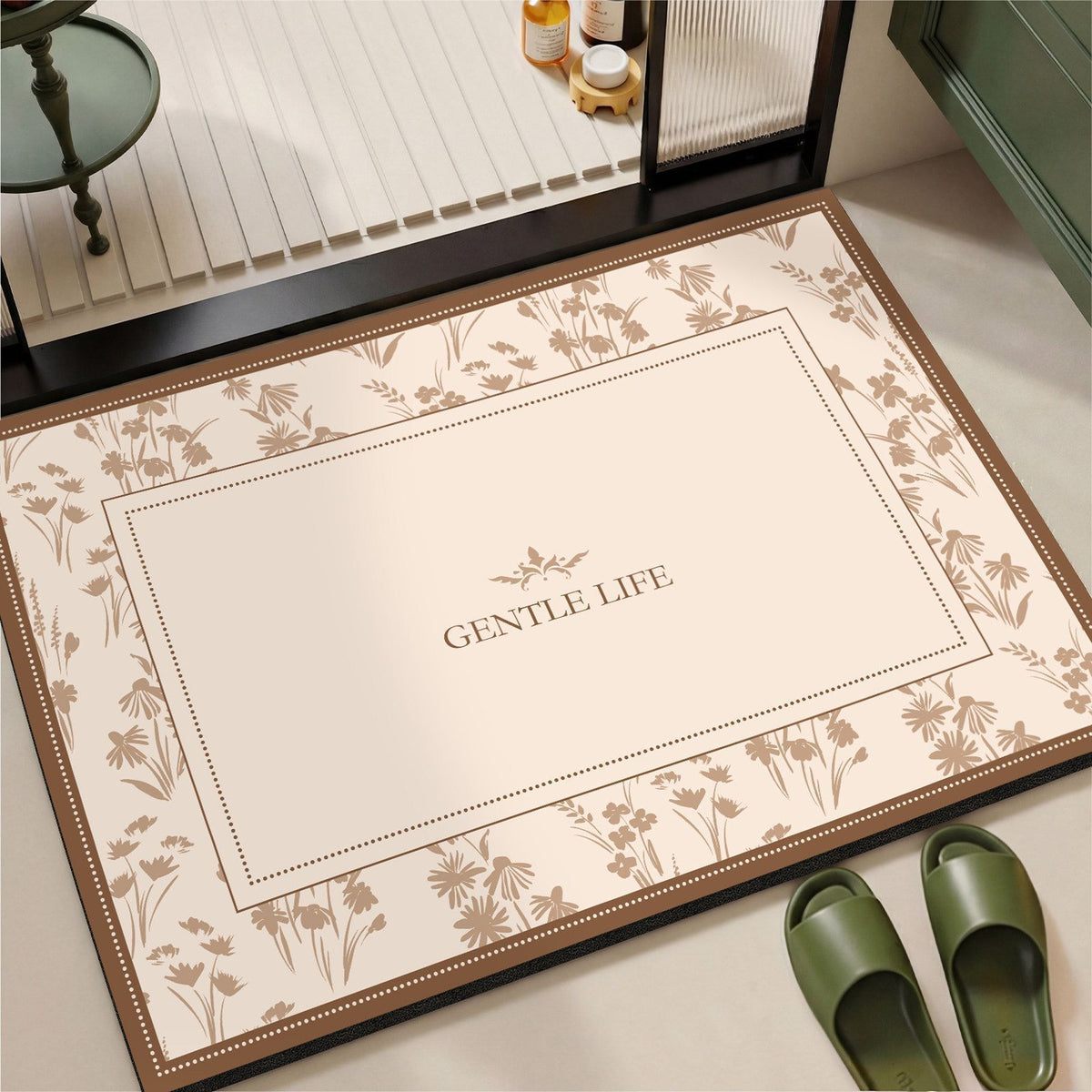 Elegante Vintage Blumenmuster Bereichsmatte